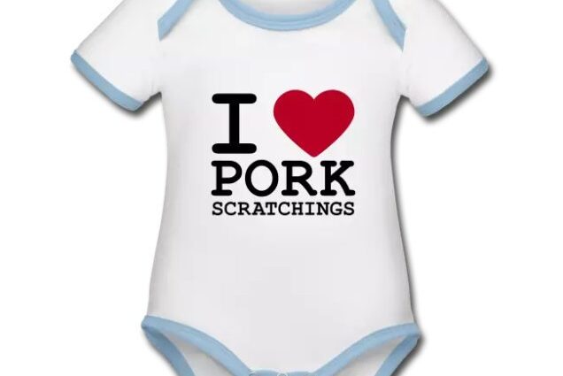 Childrens i love pork scratchings babygro