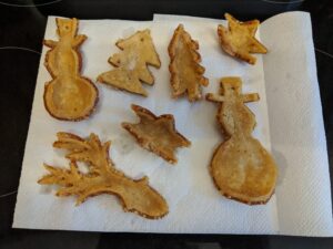 Pork crackling Christmas decorations