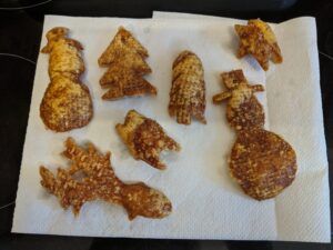 Pork crackling Christmas decorations