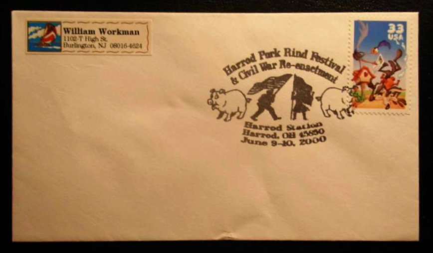 pork rind festival first day cover cancel cover