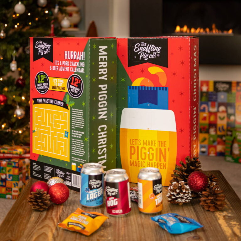 Snaffling Pig Pork Scratchings Advent Calendar 2021 - with beer